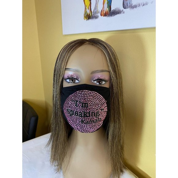 Kamala Harris I'm Speaking Bling Face Mask Pink - Picture 10 of 11